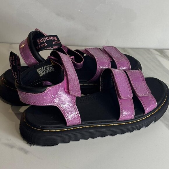 Dr.Martens Junior Klaire Unisex Glitter Sandals Pink Size 5 - Picture 9 of 10